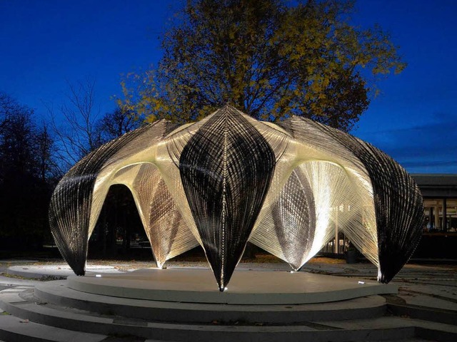 Vorbild Hummerschale: Leichtbau-Pavillon des ITKE   | Foto: uni stuttgart