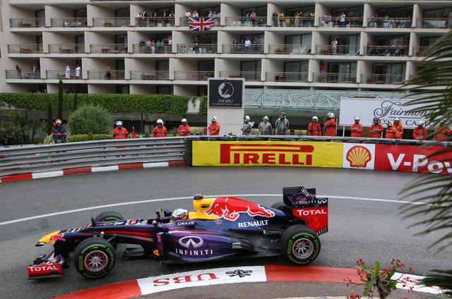 Hat von Platz 3 aus gute Chancen auf d...n Monaco: Weltmeister Sebastian Vettel  | Foto: AFP
