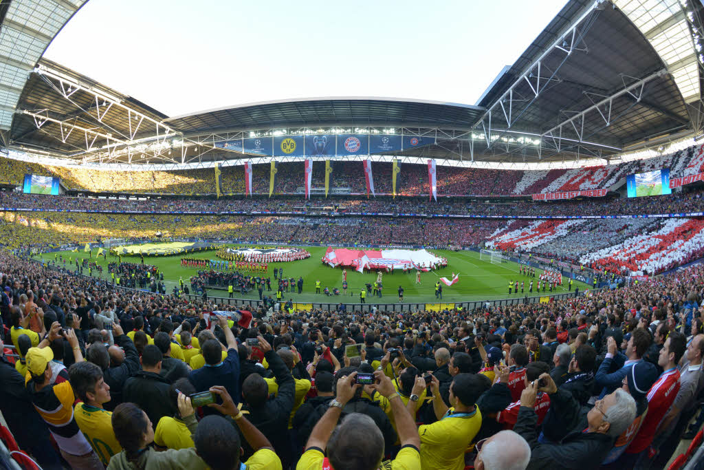 Das Wembley-Stadion in London vor dem Anpfiff