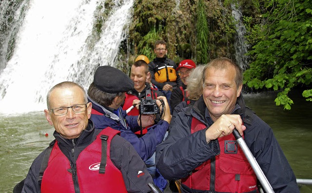 Warmbacher Wasserfall ganz nah: Dieses...rd Brner beim Paddeln auf dem Rhein.   | Foto: Danielle Hirschberger