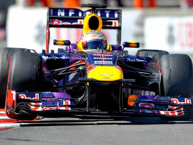 Vettel beim groen Preis von Monaco am...ttel wurde zweiter hinter Nico Rosberg  | Foto: dpa