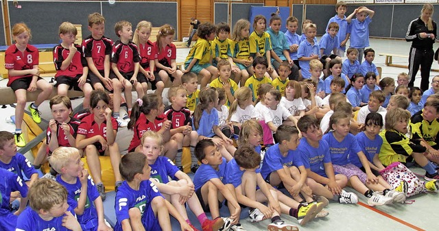 Die jungen Handballspieler beim Turnier in Grenzach   | Foto: Veranstalter