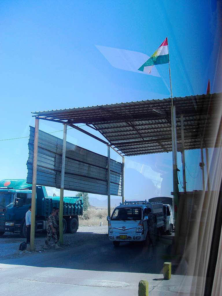 Ein Checkpoint auf der Fahrt von Erbil nach Dohuk.