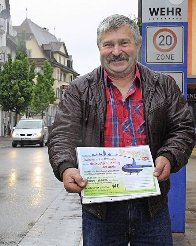 Helmut Steinebrunner, Vorsitzender der...n Mittwochnachmittag in Wehr beleben.   | Foto: Jrn kerckhoff