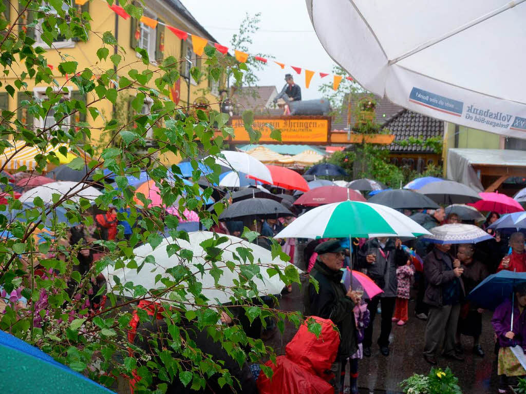 Auch Dauerregen konnte der guten Stimmung von Gsten und Honoratioren bei der Erffnungsfeier der Weintage nichts anhaben.