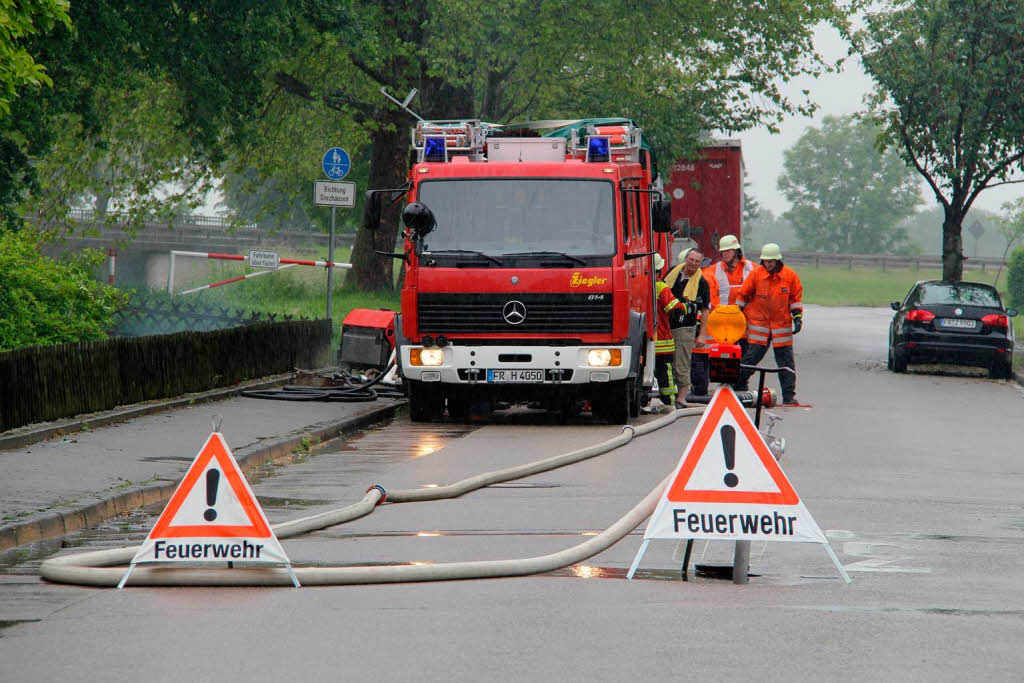 In Hausen mssen viele Keller und der Schmutzwasserkanal abgepumpt werden.