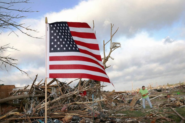 Erneut wurde Oklahoma &#8211; hier ein... einem verheerenden Tornado verwstet.  | Foto: AFP