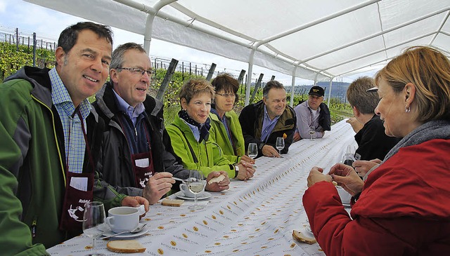 Brgermeister Schneucker (von links) f...den Grnen-Landtagsabgeordneten  Frey.  | Foto: Norbert Sedlak