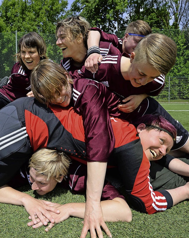 Immer obenauf: Titiseer Torjubel in Denzlingen.   | Foto: patrick Seeger