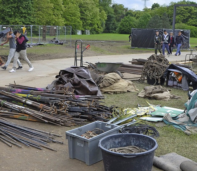 Gestern Nachmittag war der Dreilndergarten schon gerumt.  | Foto: Ulrich Senf