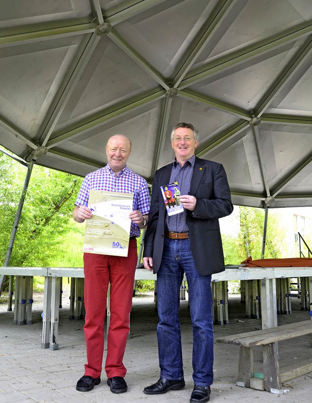 Norbert Dietrich (links) und  Claudius... die  Freiluftkonzerte im Vacono-Dome.  | Foto: Ingrid Bhm-Jacob