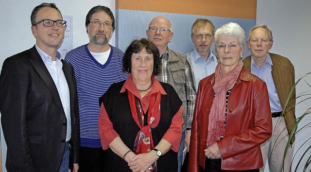 Rainer Beyer, Burkard Tapp, Sonja Neum... Thomann und Helmut Jgel (von links)   | Foto: Wieschenkmper