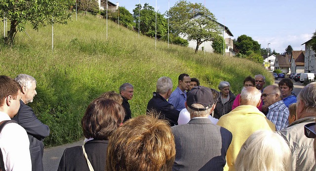 Neben dem Brombacher Ortschaftsrat fan...n die Dimension der geplanten Huser.   | Foto: Paul Schleer