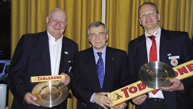 Kreisvorsitzender  Gnter Boll (Mitte)...Rohrbach (links) und Martin Kohlmann.   | Foto: Norbert Sedlak