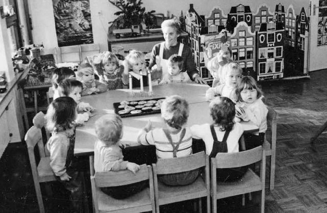 Gut behtet: eine Gruppe der Kinderkri...tzingen aus den frhen  70er Jahren.   | Foto: gemeinde btzingen