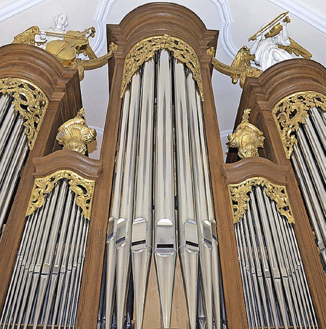 Auf der Orgel von Hl. Kreuz improvisiert Felix Ketterer zum Thema Glck.   | Foto: Archivfoto: rab