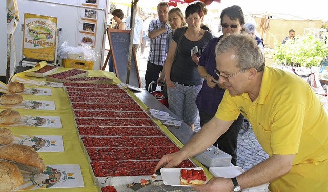 Erdbeerfest: Der Erdbeerkuchen von Bc...rragend zum leichten Obstkuchen essen.  | Foto: Gerda Oswald