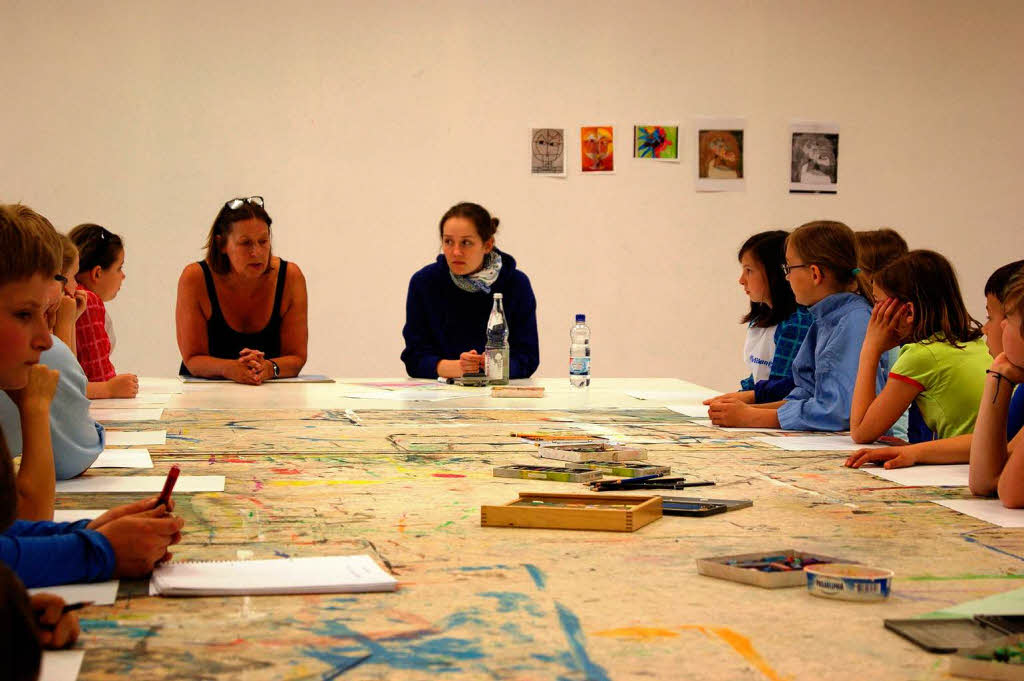 Malen nach einer Linie: Was Paul Klee kann, knnen die Schler aus Schutterwald schon lang.