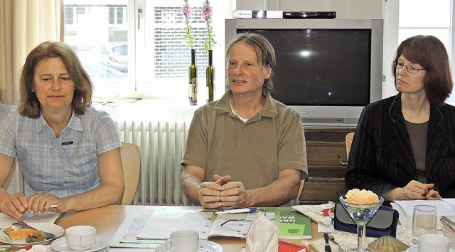 Werben fr die Grnen (von rechts): Do...Kornmeier und Cornelia Kunckis-Becker   | Foto: grne