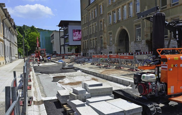 Baustelle Campusachse: Etwa zwei Woche...ans-Thoma-Gymnasium fertig sein wird.   | Foto: Nikolaus Trenz