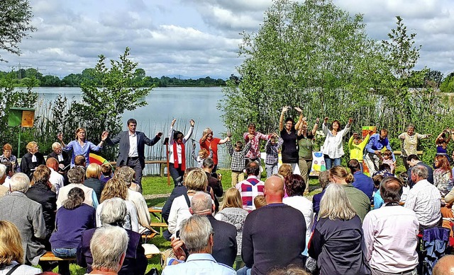 Tauf-Gottesdienst  der Kirchengemeinde...rten am Baggersee in Niederschopfheim   | Foto: privat