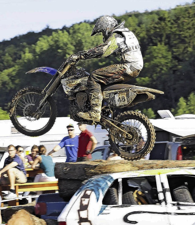 Spektakulre Sprnge auf dem Motorrad ...m  Wochenende in Brunlingen gezeigt.   | Foto: Mller