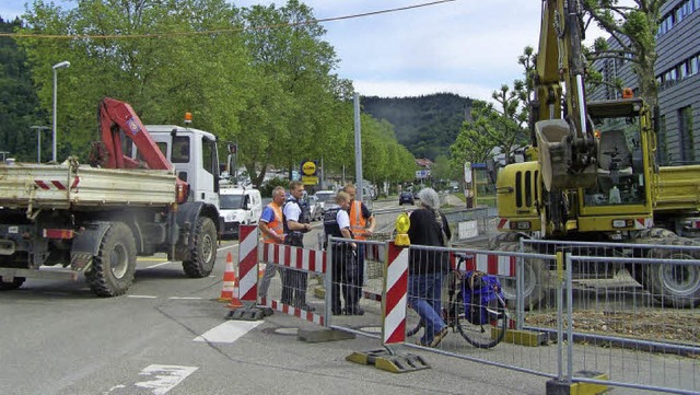 An der Kreuzung Stahlhofstrae war es ...elle in der Ortsdurchfahrt Waldkirch.   | Foto: Fotos: Sylvia Timm