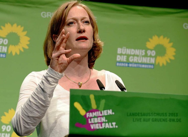 Die Freiburger Bundestagsabgeordnete K... Landesparteitag der Grnen in Singen.  | Foto: dpa