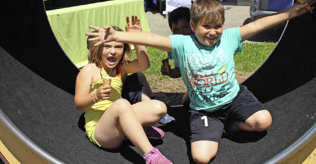 Auch die Kinder hatten beim Hottinger Energiemuseum ihren Spa.  | Foto: Lisa Rieger