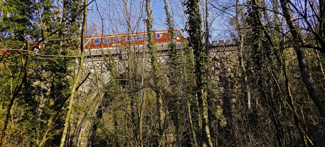 Die Steinabrcke an der Hochrheinstrec...bogen-Eisenbahnbrcke in Deutschland.   | Foto: Schwarz