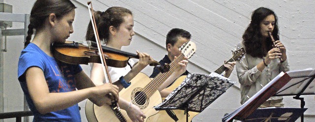 Die Schler erfreuen mit einem bunten musikalischen Programm.   | Foto: Chris Rtschlin