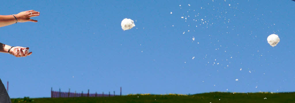 Fliegende  Schneeblle auf dem Feldberg.