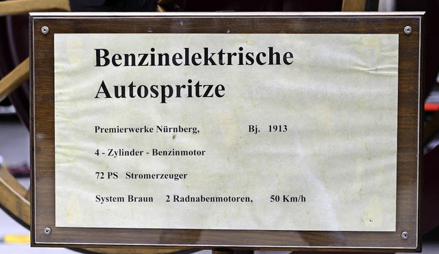 Vor 100 Jahren war sie noch hochmodern: die Benzinelektrische Autospritze.  | Foto: Ingo Schneider