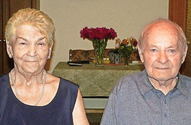 Sie sind seit 60 Jahren ein Paar: Frie... Donnerstag ihre Diamantene Hochzeit.   | Foto: Georg  diehl