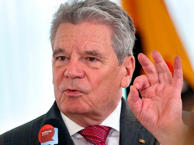 Bundesprsident Joachim Gauck und das ...nd einen Tag lang in Sdbaden zu Gast.  | Foto: dpa