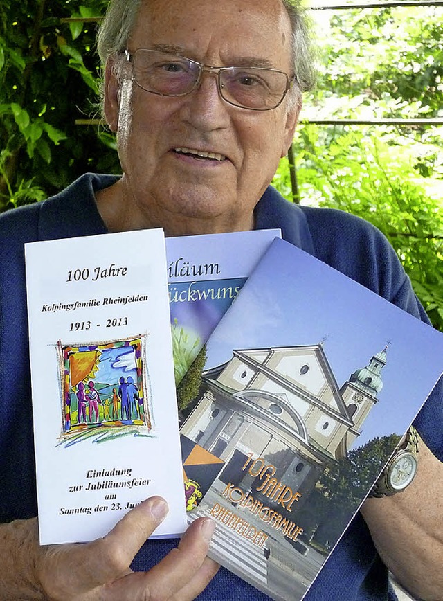 Vorsitzender Rainer Thamm wirbt frs Jubilum.   | Foto: Rasenbergert