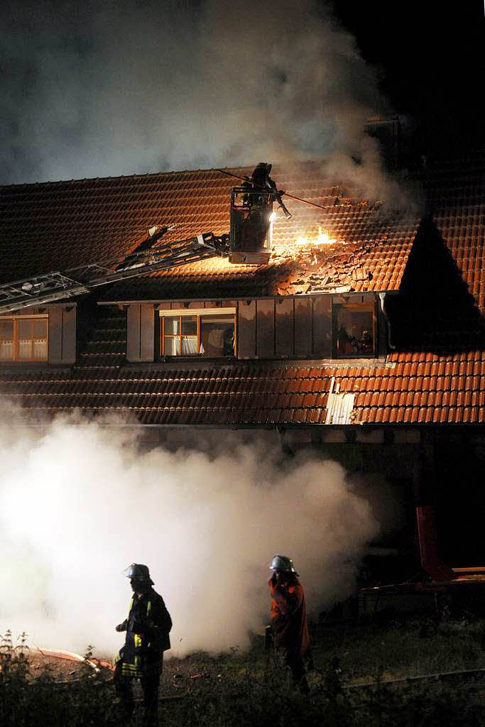 Die Lscharbeiten der Feuerwehr in Seelbach.