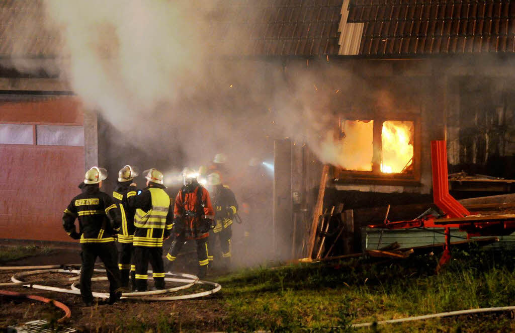 Die Lscharbeiten der Feuerwehr in Seelbach.