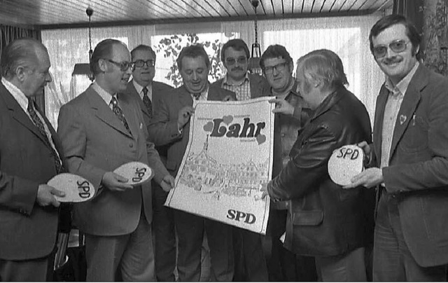 Sozialdemokraten im Jahr 1975 (von lin...ieber, Kurt Siefert und  Walter Caroli  | Foto: BZ