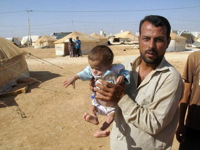 Aufnahme aus dem Flchtlingslager Saatari in Jordanien  | Foto: dpa