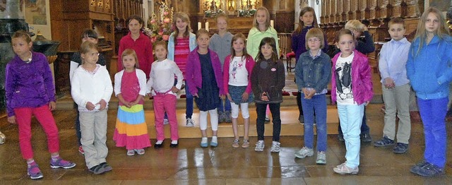 Der Kinderchor St. Trudpert Mnstertal...ten&#8220; mit schnen Liedbeitrgen.   | Foto: Bianca Flier