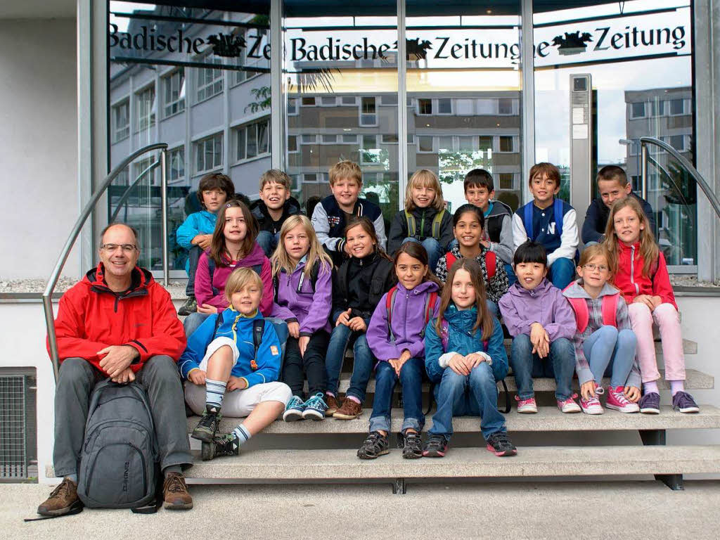 Die Klasse 4c der Grundschule aus Herbolzheim mit ihrem Lehrer Herr Frieder Janus 