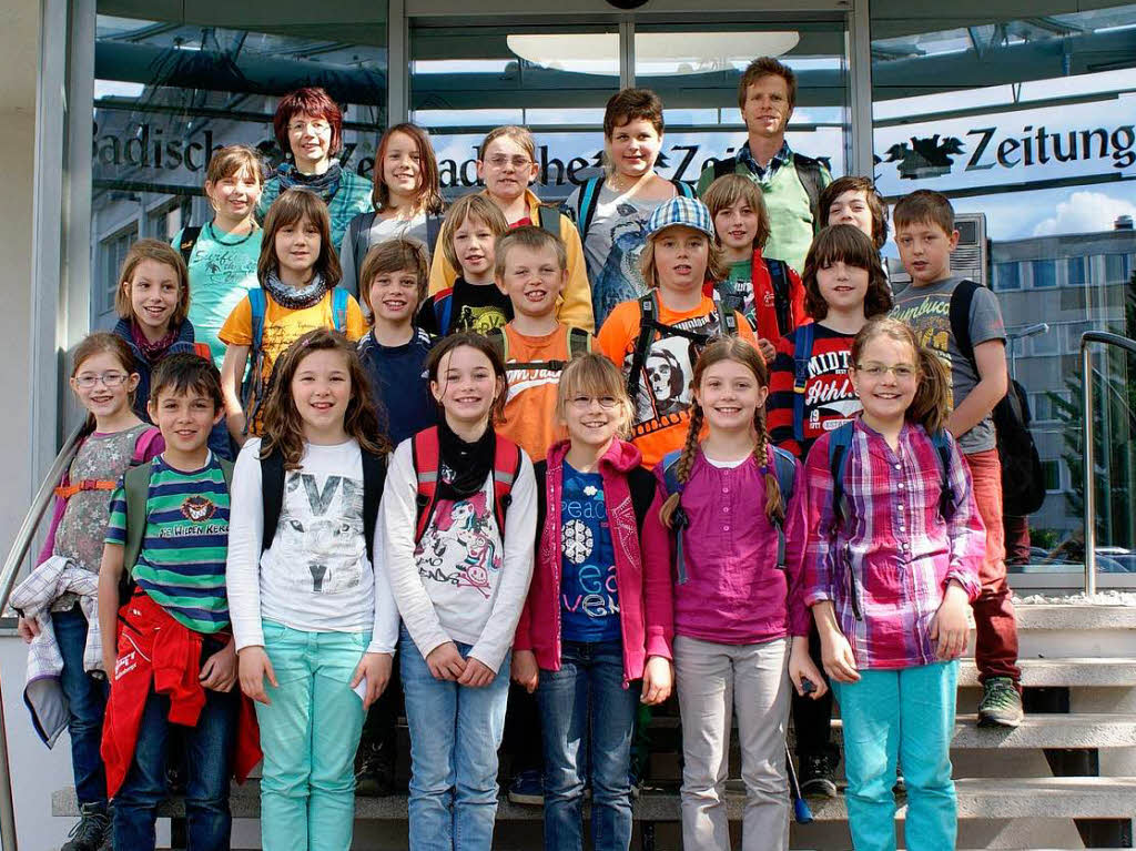 Die Klasse 4 der Grundschule aus Bachheim-Unadingen mit ihrem Lehrer Herr Till Kuder