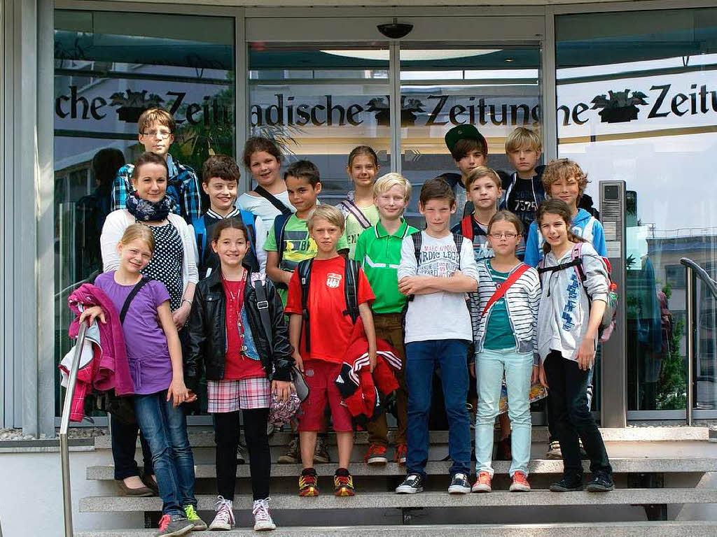 Die Klasse 4b der Hellbergschule aus Lrrach mit ihrer Lehrerin Vronique Feldmeier