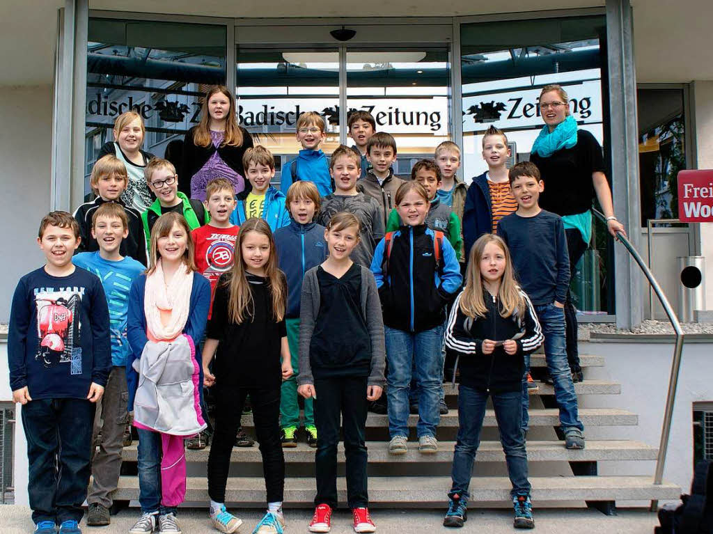 Die Klasse 4b der Hebelschule aus Rheinfelden mit ihrer Lehrerin Frau Kerstin Wesner
