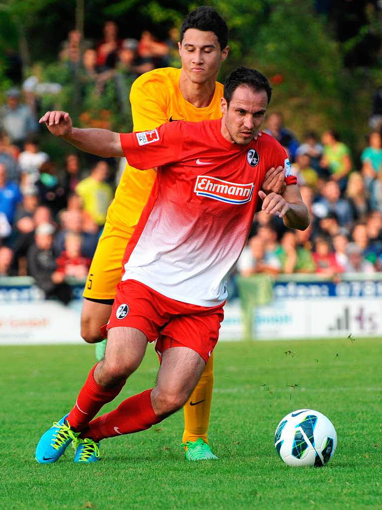 Der SC Freiburg bei seinem Auftritt in Oberschopfheim.