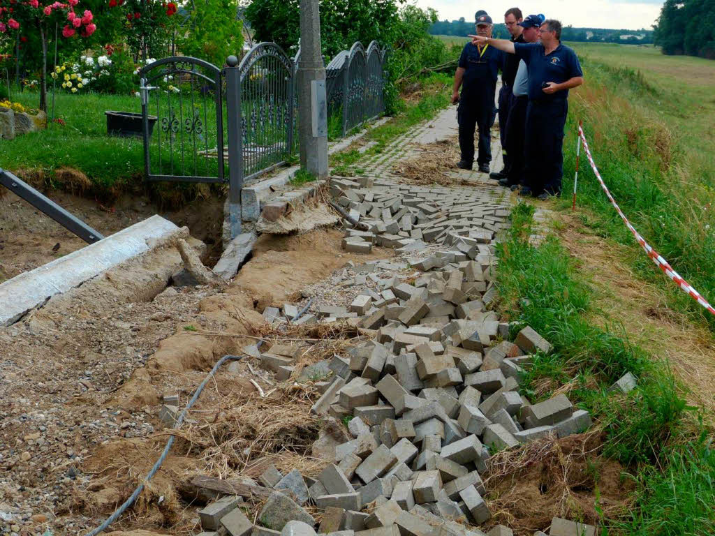 Nahe der Elbe sind die Schden unbersehbar.