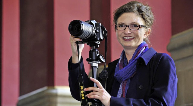 Claudia Fritz mit Arbeitsgert  | Foto: Thomas Kunz