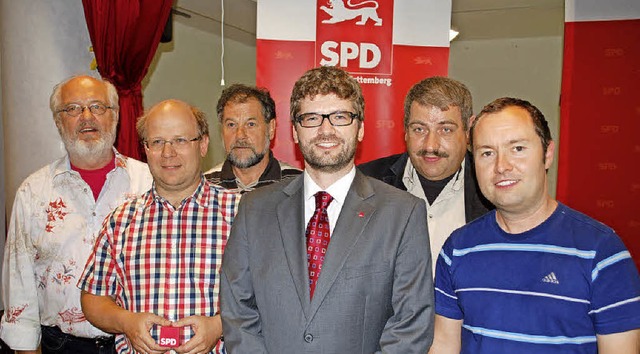 Bernd Sevecke, Christian Leszowski, He...enden Vorstand des SPD-Kreisverbands.   | Foto: Thomas Loisl Mink