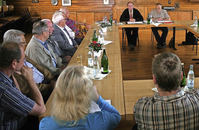 Die Auflsungsversammlung im ehemalige...er Brunner und Bruno Wasmer gemeinsam.  | Foto: cremer